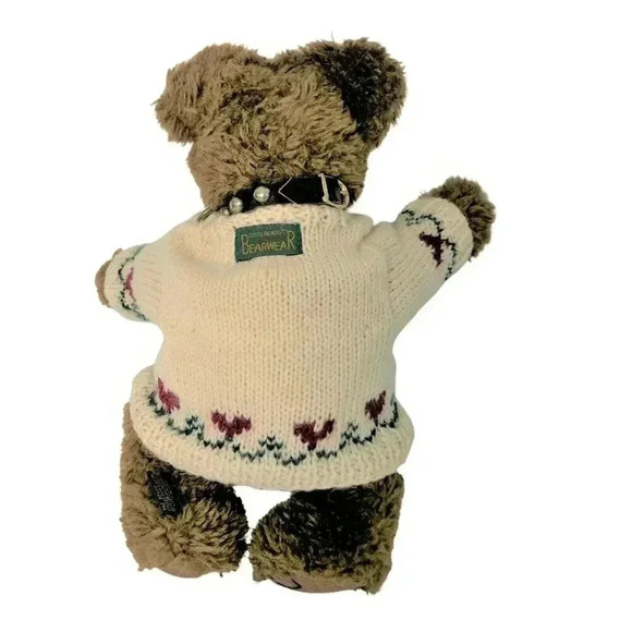 Vtg Boyds Bear Archive Series 1364 13" 90's Bearwear sweater & studded collar - Picture 4 of 7